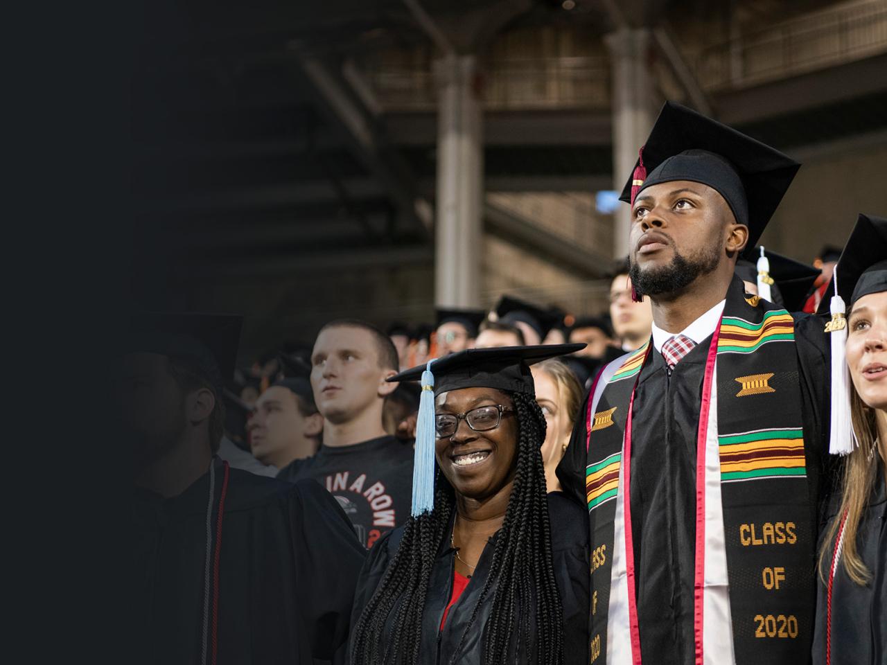Students at Ohio State commencement ceremony