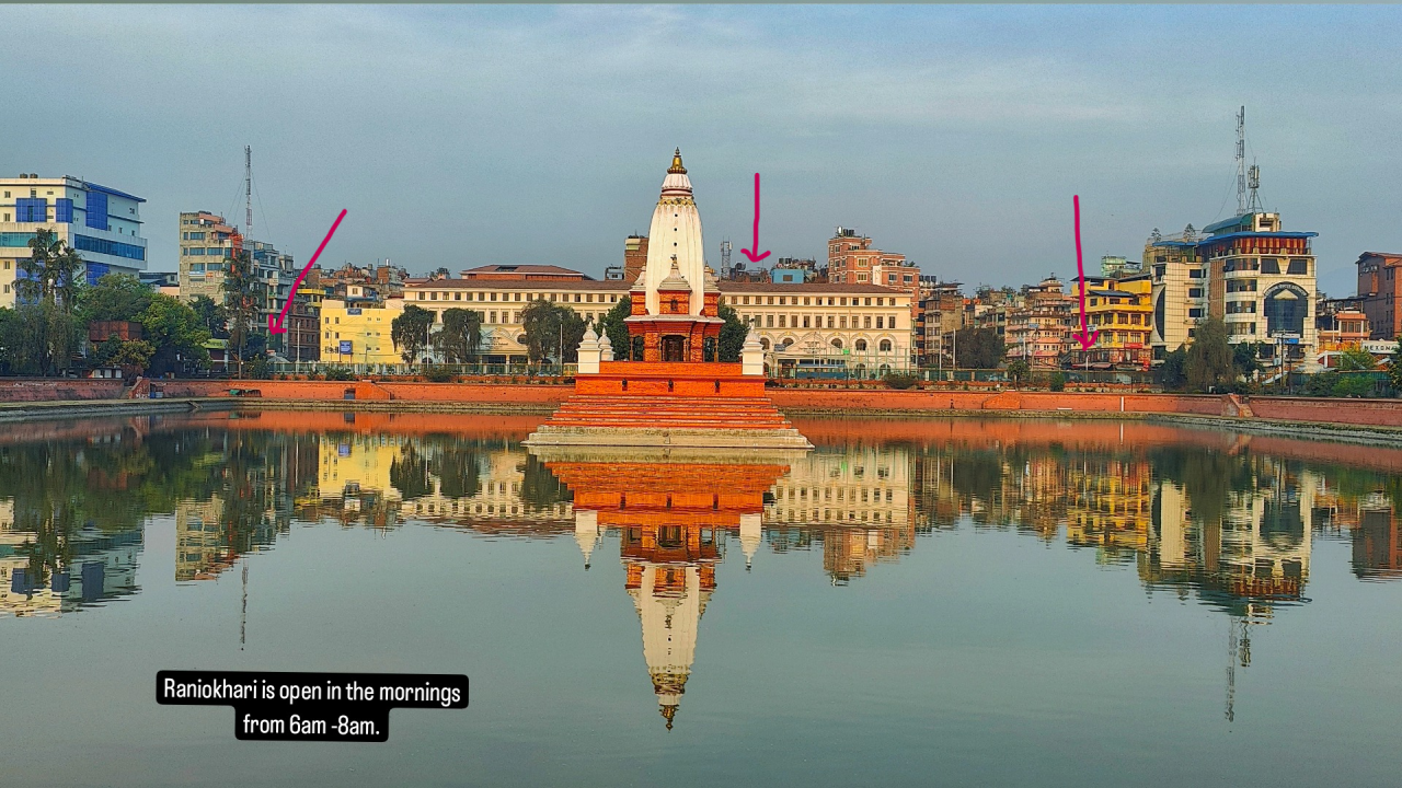 Image of the Rani Pokhari in Kathmandu